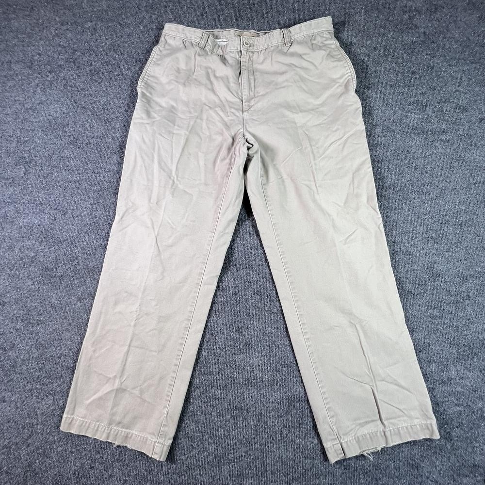 Calvin Klein Chino Pant Men's 38x32 Beige Cotton Straight Preppy Career Business